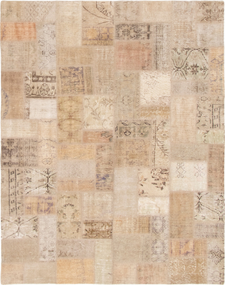 Turkish Vintage Anatolia Patch 5'7" x 7'8" Hand-knotted Wool Rug 