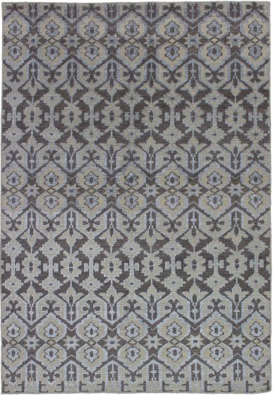 Indian La Seda 5'2" x 7'9" Hand-knotted Wool & Silk Rug 