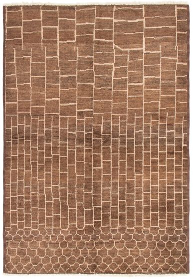 Indian Tangier 5'2" x 7'8" Hand-knotted Wool Rug 