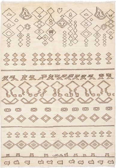 Indian Tangier 6'1" x 8'10" Hand-knotted Wool Rug 