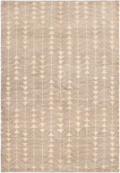 Indian Arlequin 6'2" x 9'1" Hand-knotted Wool Rug 