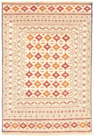Turkish Shiravan SMK 4'3" x 6'2" Flat-Weave Wool Kilim 