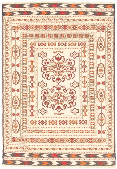 Turkish Shiravan SMK 4'3" x 6'5" Flat-Weave Wool Tapestry Kilim 