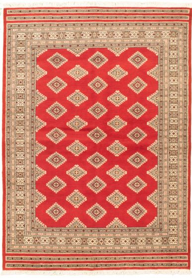Pakistani Finest Peshawar Bokhara 5'7" x 8'4" Hand-knotted Wool Rug 