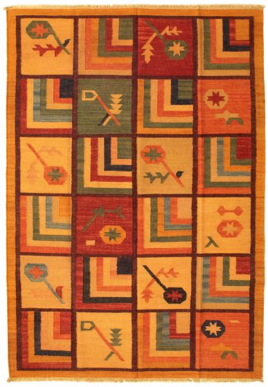 Turkish Sundance 6'2" x 9'1" Flat-Weave Wool Kilim 