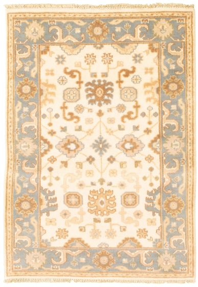 Indian Royal Oushak 3'10" x 5'8" Hand-knotted Wool Rug 