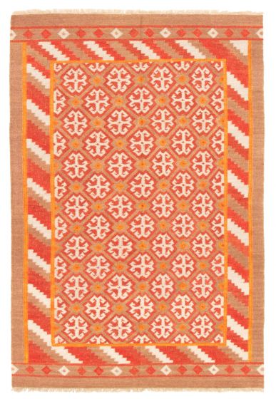 Turkish Izmir FW 5'3" x 8'0" Flat-Weave Wool Kilim 