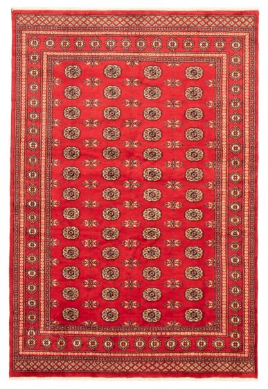 Pakistani Finest Peshawar Bokhara 6'0" x 8'10" Hand-knotted Wool Rug 