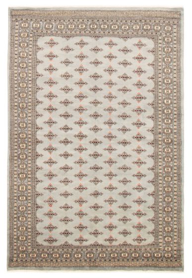 Pakistani Finest Peshawar Bokhara 6'4" x 9'5" Hand-knotted Wool Rug 