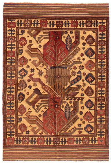 Afghan Tajik Caucasian 4'3" x 6'6" Hand-knotted Wool Rug 