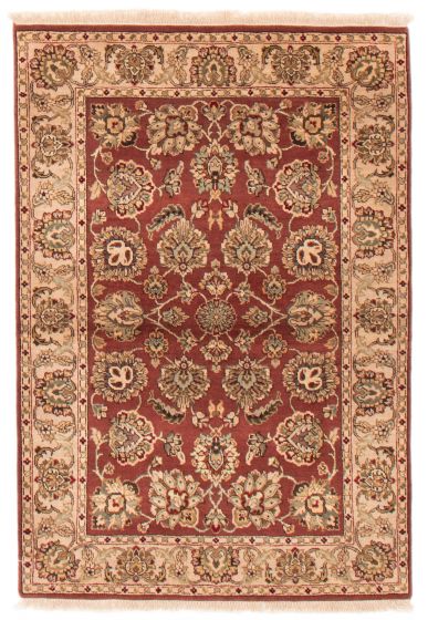 Indian Finest Agra Jaipur 4'1" x 6'0" Hand-knotted Wool Rug 