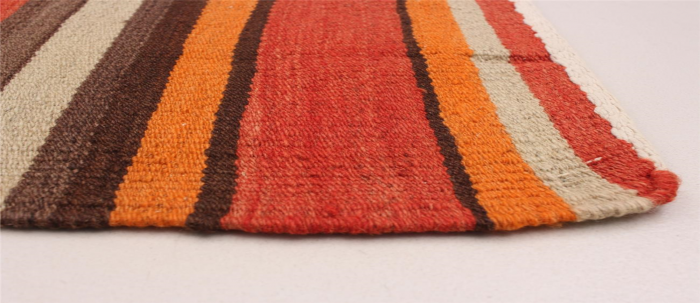 Turkish Boho 5'1" x 9'1" Flat-Weave Wool Kilim 