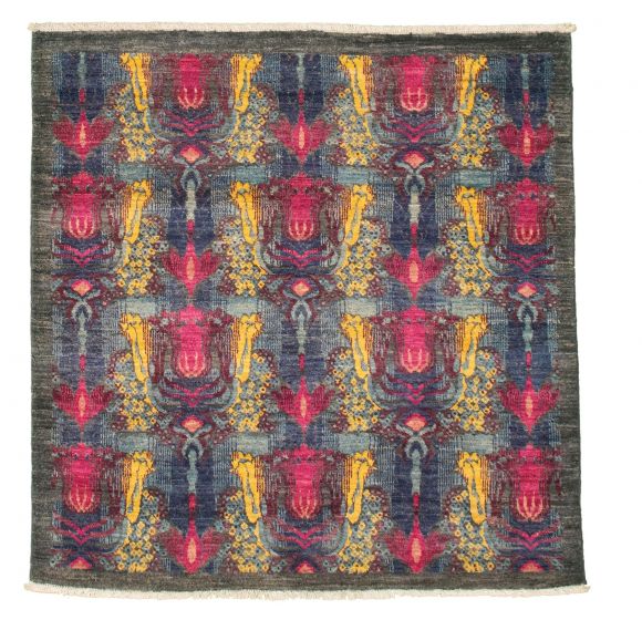 Pakistani Lahore Finest Collection 4'1" x 4'2" Hand-knotted Wool Rug 