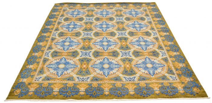 Pakistani Lahore Finest Collection 9'1" x 10'10" Hand-knotted Wool Rug 