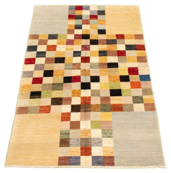 Pakistani Peshawar Ziegler 4'10" x 7'9" Hand-knotted Wool Rug 