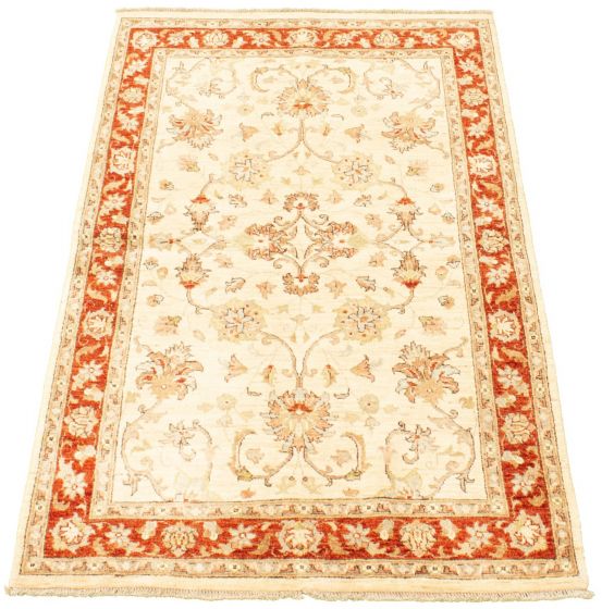 Pakistani Peshawar Oushak 4'2" x 6'1" Hand-knotted Wool Rug 
