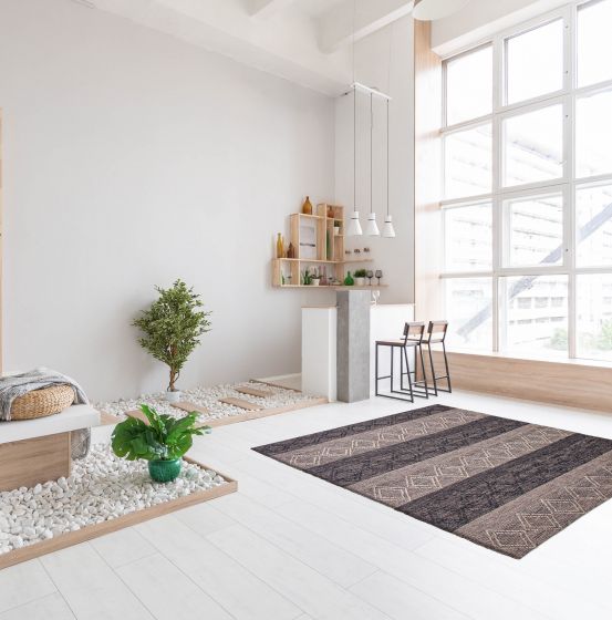 Indian Sienna 6'1" x 8'11" Braid weave Wool Rug 