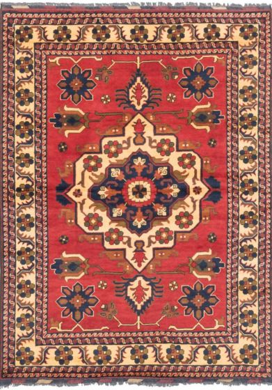 Afghan Finest Kargahi 4'11" x 7'0" Hand-knotted Wool Rug 