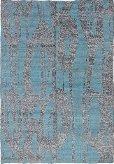Indian La Seda 5'2" x 7'6" Hand-knotted Wool & Silk Rug 