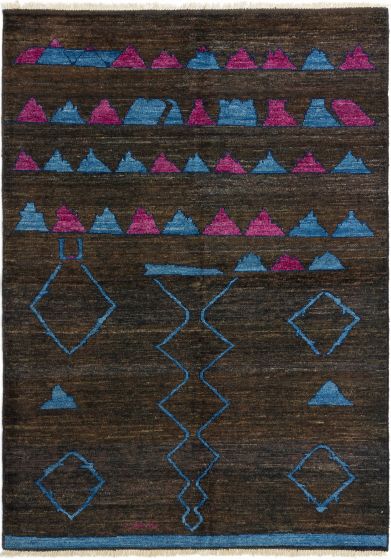Indian Shalimar 6'7" x 9'0" Hand-knotted Wool Rug 
