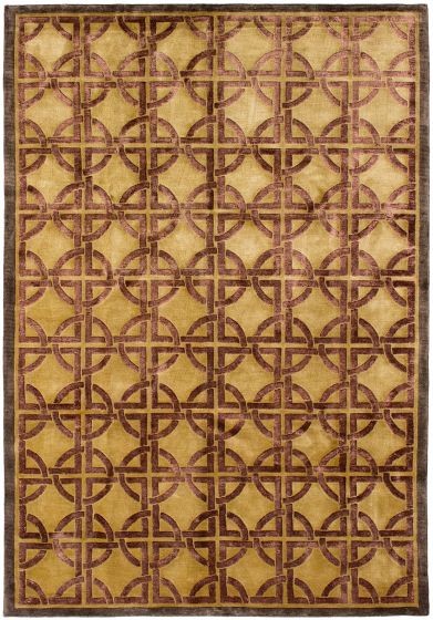 Nepal Silk Touch 5'7" x 8'8" Hand-knotted Silk, Wool Rug 