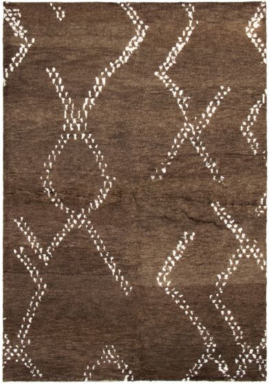 Indian Arlequin 6'3" x 9'0" Hand-knotted Wool Rug 