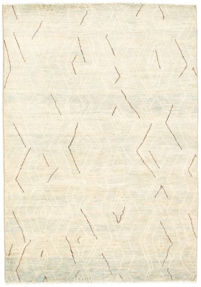 Pakistani Marrakech 6'2" x 8'11" Hand-knotted Wool Rug 