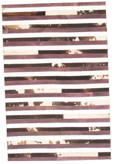 Argentina Cowhide Patchwork 4'0" x 6'0" Handmade Leather Rug 