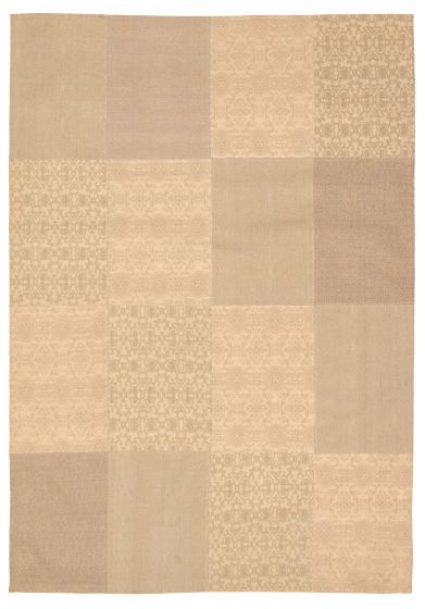 Indian Collage 6'7" x 9'9" Handmade Chenille Rug 