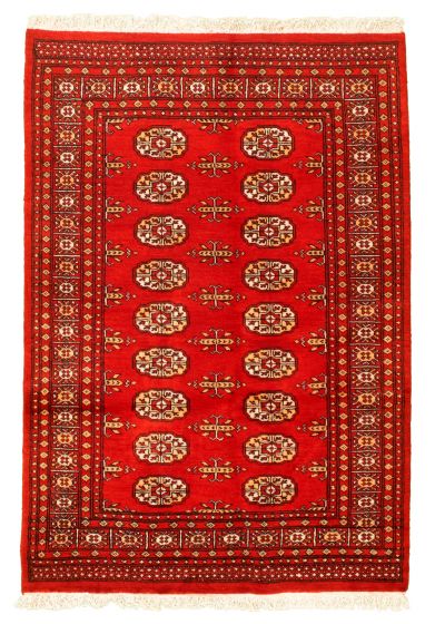 Pakistani Finest Peshawar Bokhara 4'0" x 5'9" Hand-knotted Wool Rug 