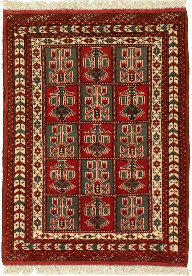 Turkmenistan Turkman 3'3" x 4'8" Hand-knotted Wool Rug 