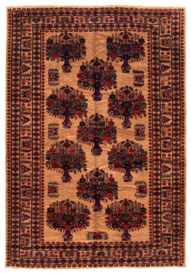 Afghan Rizbaft 6'8" x 9'8" Hand-knotted Wool Rug 