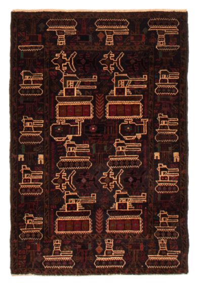 Afghan Rare War 3'0" x 4'6" Hand-knotted Wool Rug 