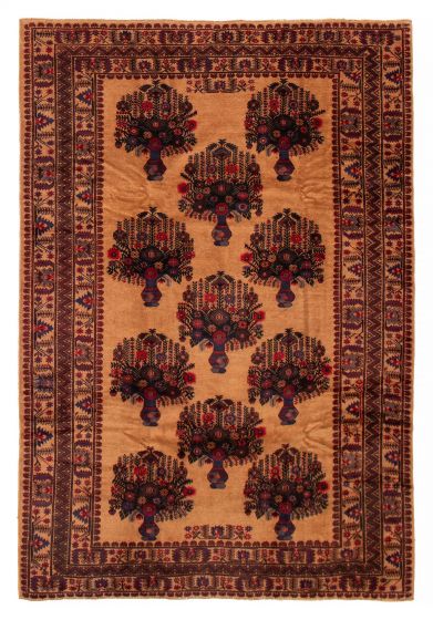 Afghan Teimani 6'6" x 9'6" Hand-knotted Wool Rug 