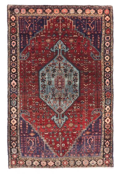 Persian Style 4'1" x 6'4" Hand-knotted Wool Rug 