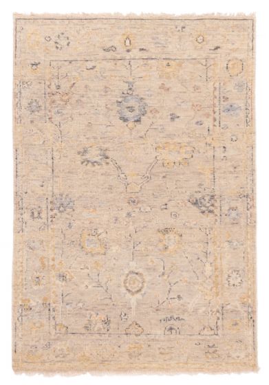 Indian Modern Oushak 4'0" x 5'10" Hand-knotted Wool Rug 