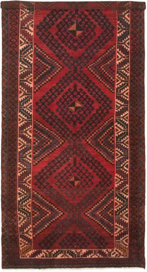 Persian Style 4'11" x 10'5" Hand-knotted Wool Rug 