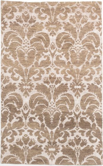 Indian La Seda 4'11" x 7'10" Hand-knotted Silk, Wool Rug 