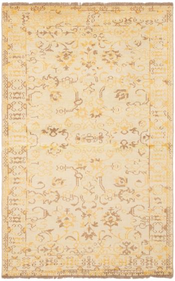 Indian Color transition 5'0" x 7'10" Hand-knotted Bamboo Silk Rug 