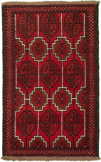 Afghan Akhjah 3'4" x 5'3" Hand-knotted Wool Rug 