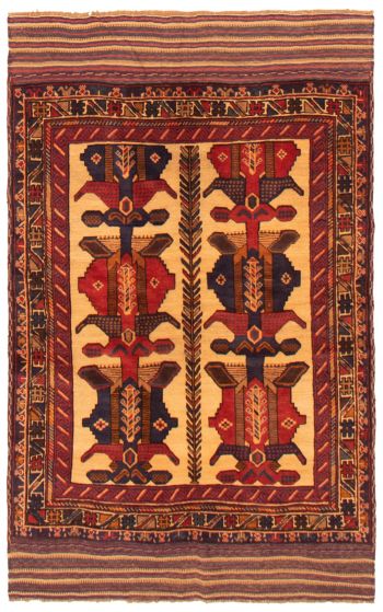 Afghan Tajik Caucasian 4'3" x 7'1" Hand-knotted Wool Rug 
