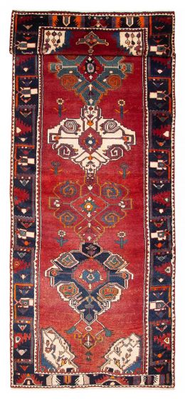 Persian Style 4'11" x 13'11" Hand-knotted Wool Runner Rug 