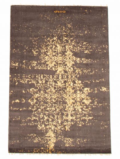 Tapis la seda 5'1" x 7'9" en laine & soie artificielle