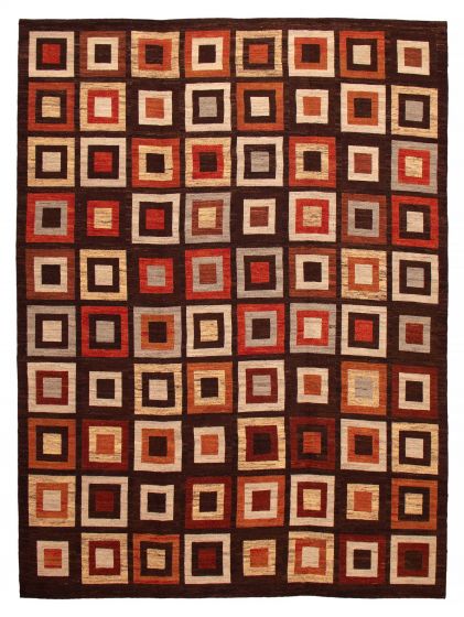 Pakistani Lahor Finest 10'8" x 14'1" Flat-Weave Wool Tapestry Kilim 