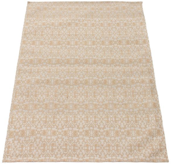 Indian Collage 4'9" x 6'10" Handmade Chenille Rug 