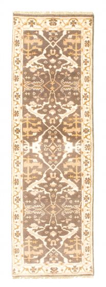 Indian Royal Oushak 2'6" x 8'4" Hand-knotted Wool Rug 