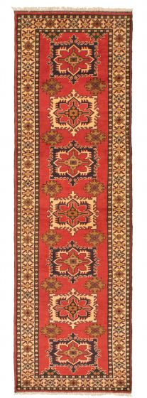 Afghan Finest Kargahi 2'9" x 9'4" Hand-knotted Wool Rug 