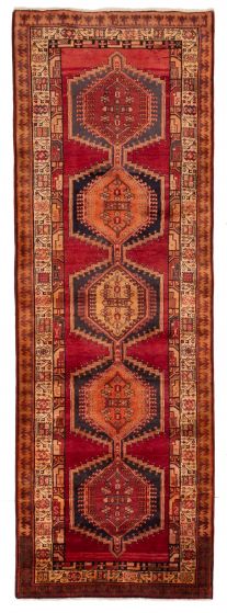 Persian Style 3'7" x 10'10" Hand-knotted Wool Runner Rug 