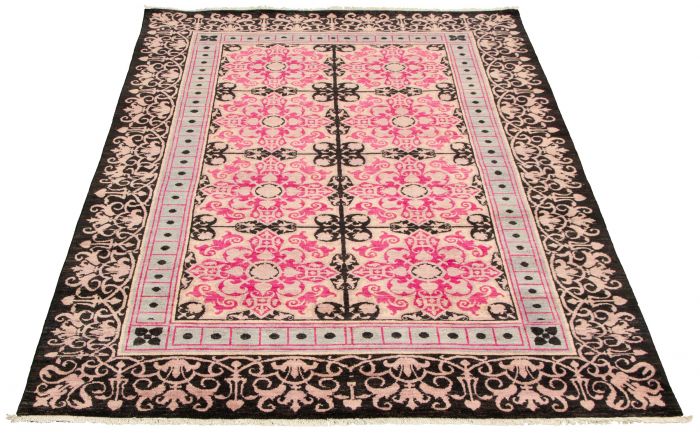 Pakistani Lahore Finest Collection 6'1" x 9'7" Hand-knotted Wool Rug 
