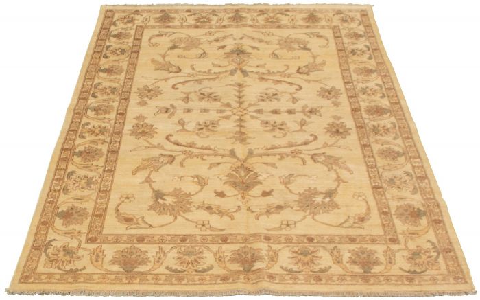 Pakistani Peshawar Oushak 6'0" x 8'10" Hand-knotted Wool Rug 